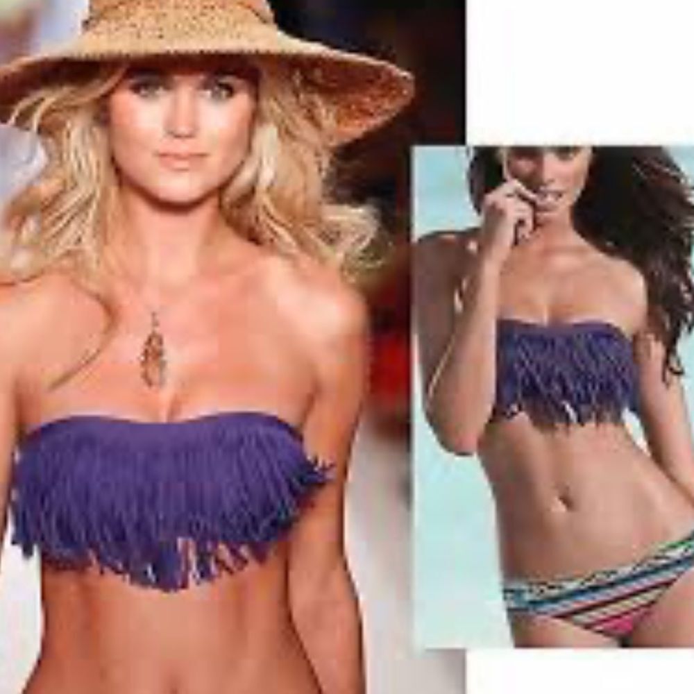 L*Space Dolly Fringe Bandeau Bikini Top